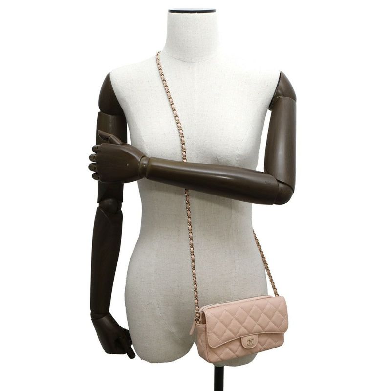 シャネル チェーンショルダーバッグ フラップ フォンケース マトラッセ ココマーク キャビアスキン AP2096 CHANEL ポシェット