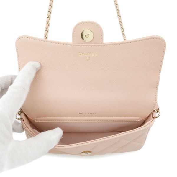 シャネル チェーンショルダーバッグ フラップ フォンケース マトラッセ ココマーク キャビアスキン AP2096 CHANEL ポシェット