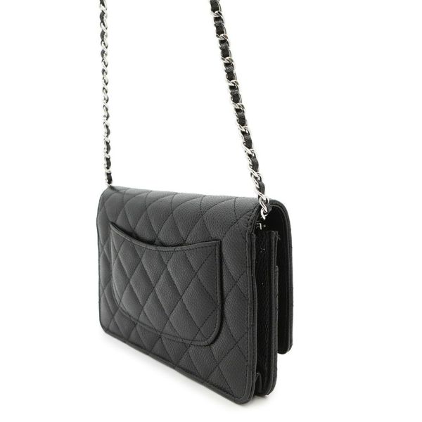 シャネル チェーンウォレット マトラッセ ココマーク キャビアスキン A33814 CHANEL 財布 黒