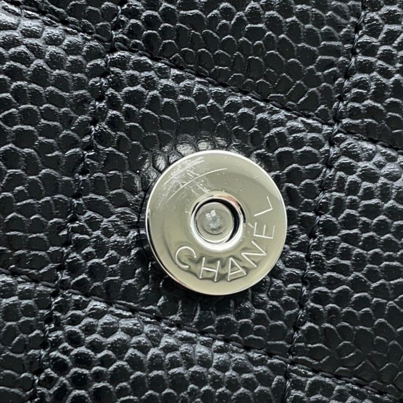 シャネル チェーンウォレット マトラッセ ココマーク キャビアスキン A33814 CHANEL 財布 黒