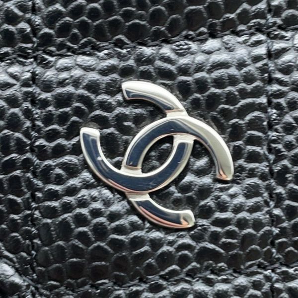 シャネル チェーンウォレット マトラッセ ココマーク キャビアスキン A33814 CHANEL 財布 黒