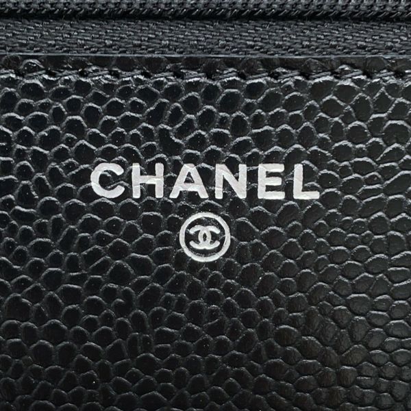 シャネル チェーンウォレット マトラッセ ココマーク キャビアスキン A33814 CHANEL 財布 黒