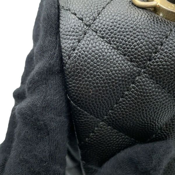 シャネル ハンドバッグ マトラッセ ココマーク ハンドル フラップ キャビアスキン A92991 黒