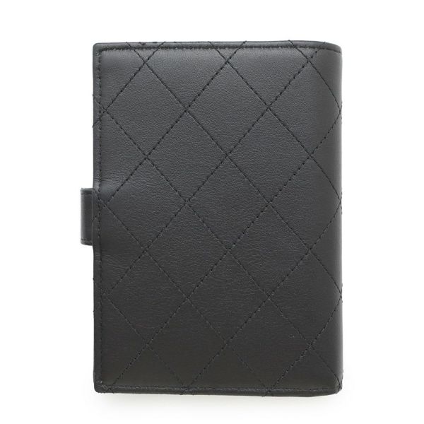 シャネル パスポートケース マトラッセ ココマーク カーフレザー AP3824 CHANEL 黒