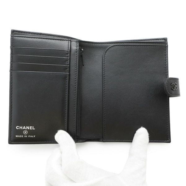 シャネル パスポートケース マトラッセ ココマーク カーフレザー AP3824 CHANEL 黒