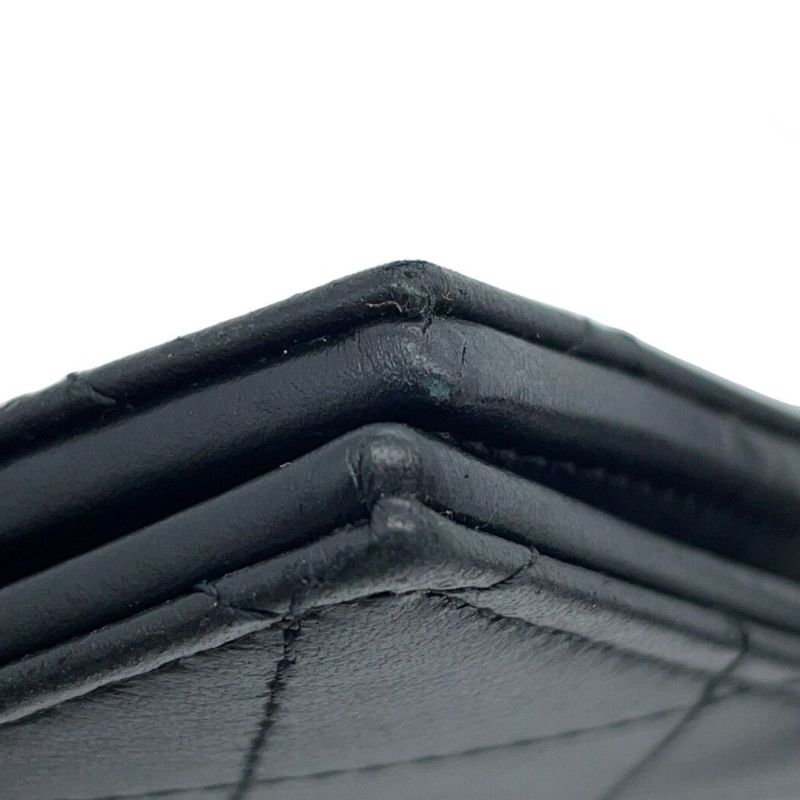 シャネル パスポートケース マトラッセ ココマーク カーフレザー AP3824 CHANEL 黒