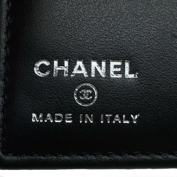 シャネル パスポートケース マトラッセ ココマーク カーフレザー AP3824 CHANEL 黒