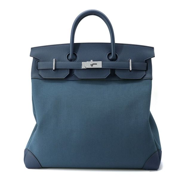 エルメス ハンドバッグ オータクロア40 ヴェールボスフォール/ブルー/シルバー金具 トワルミリタリー/エバーカラー K刻印