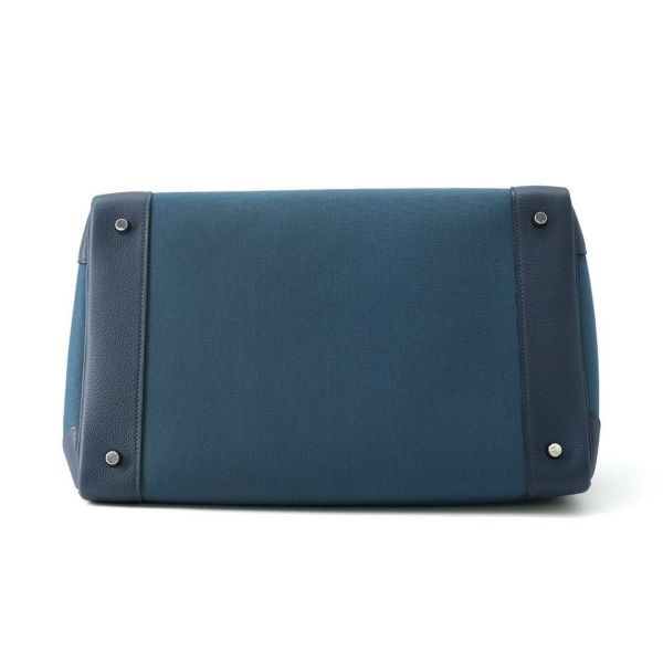 エルメス ハンドバッグ オータクロア40 ヴェールボスフォール/ブルー/シルバー金具 トワルミリタリー/エバーカラー K刻印