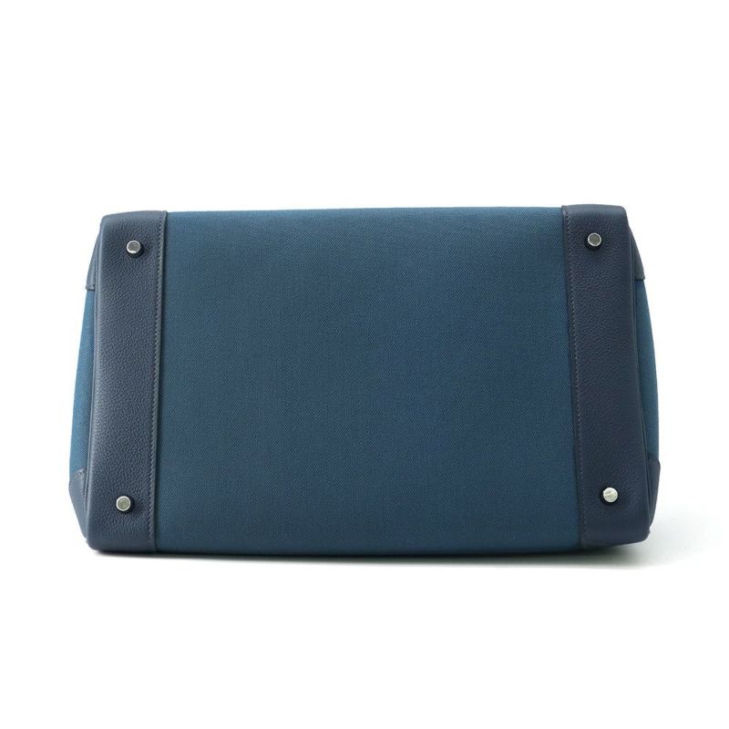 エルメス ハンドバッグ オータクロア40 ヴェールボスフォール/ブルー/シルバー金具 トワルミリタリー/エバーカラー K刻印