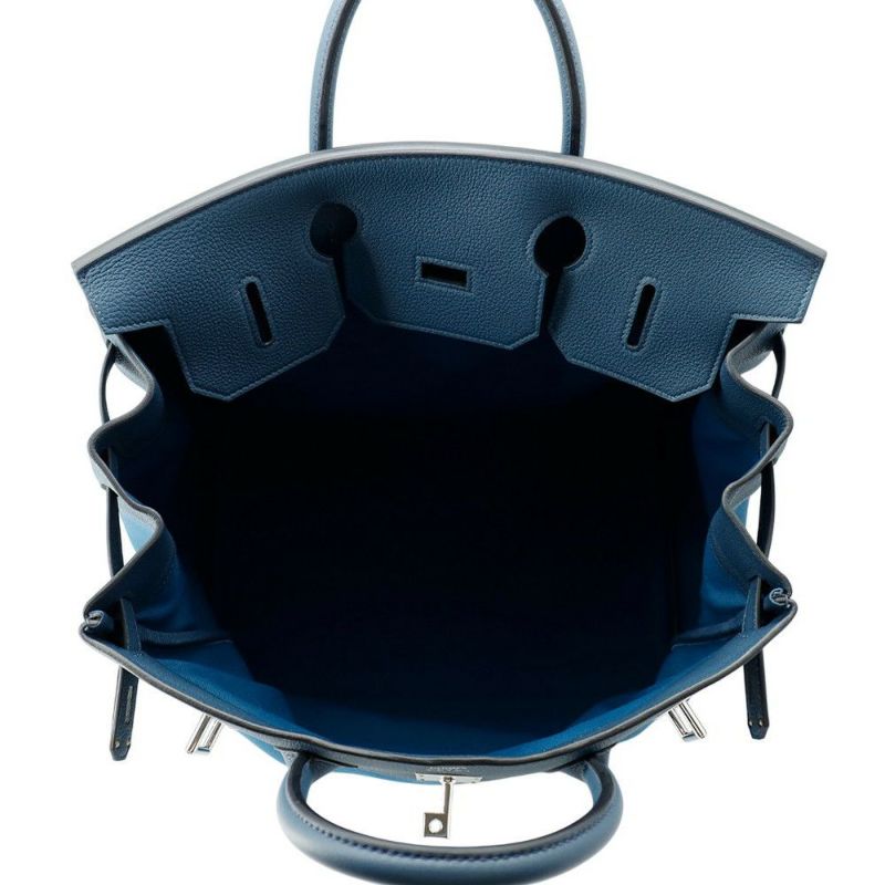 エルメス ハンドバッグ オータクロア40 ヴェールボスフォール/ブルー/シルバー金具 トワルミリタリー/エバーカラー K刻印