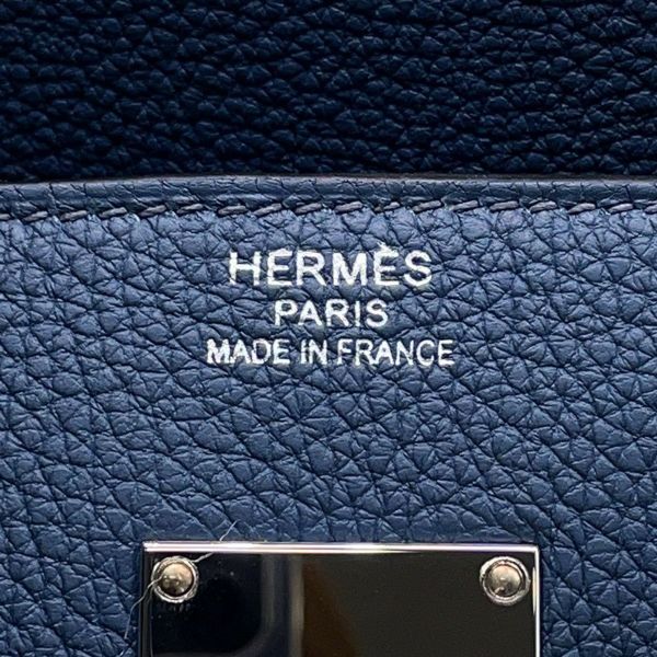 エルメス ハンドバッグ オータクロア40 ヴェールボスフォール/ブルー/シルバー金具 トワルミリタリー/エバーカラー K刻印