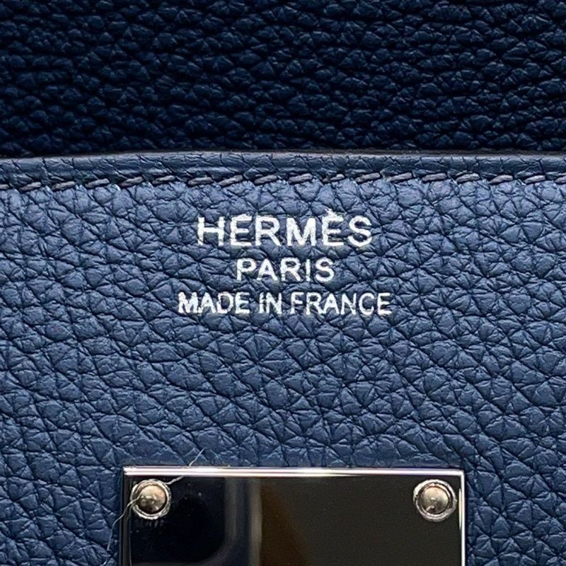 エルメス ハンドバッグ オータクロア40 ヴェールボスフォール/ブルー/シルバー金具 トワルミリタリー/エバーカラー K刻印