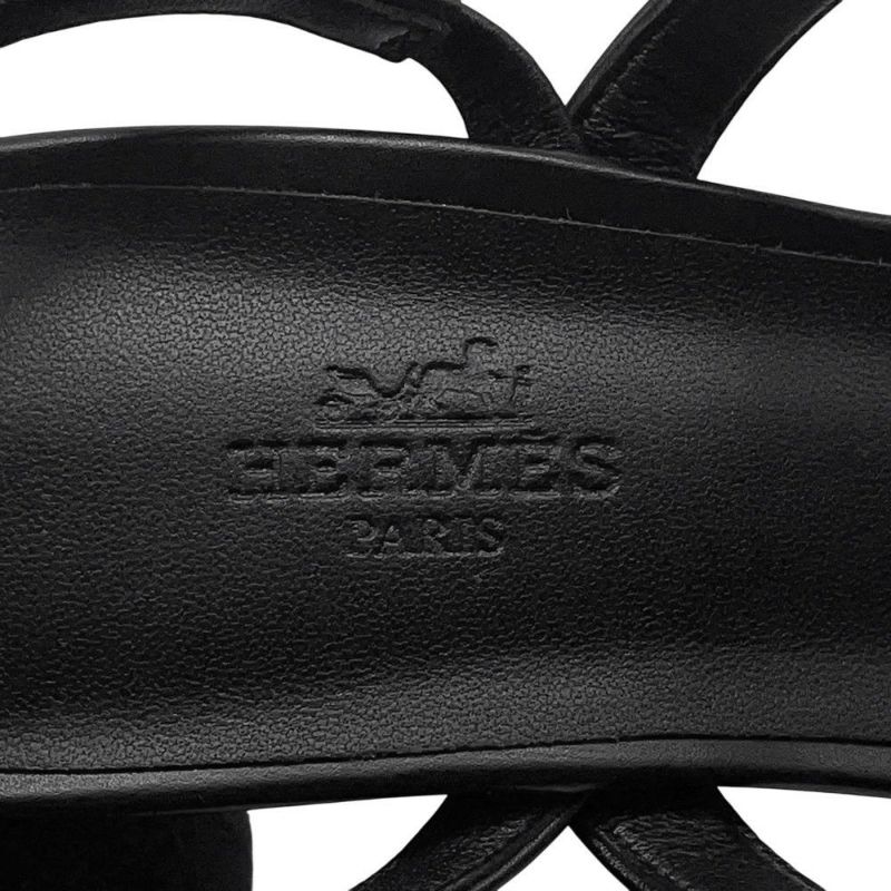 エルメス サンダル グラムール レザー レディースサイズ37 HERMES ミュール 黒