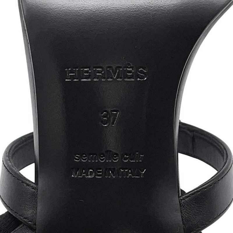エルメス サンダル グラムール レザー レディースサイズ37 HERMES ミュール 黒