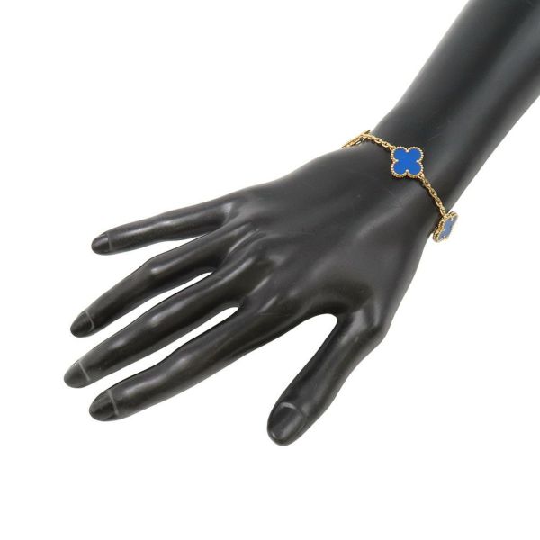 ヴァンクリーフ＆アーペル ブレスレット ヴィンテージ アルハンブラ ブレスレット 5モチーフ ブルーアゲート K18YG VCARP34900