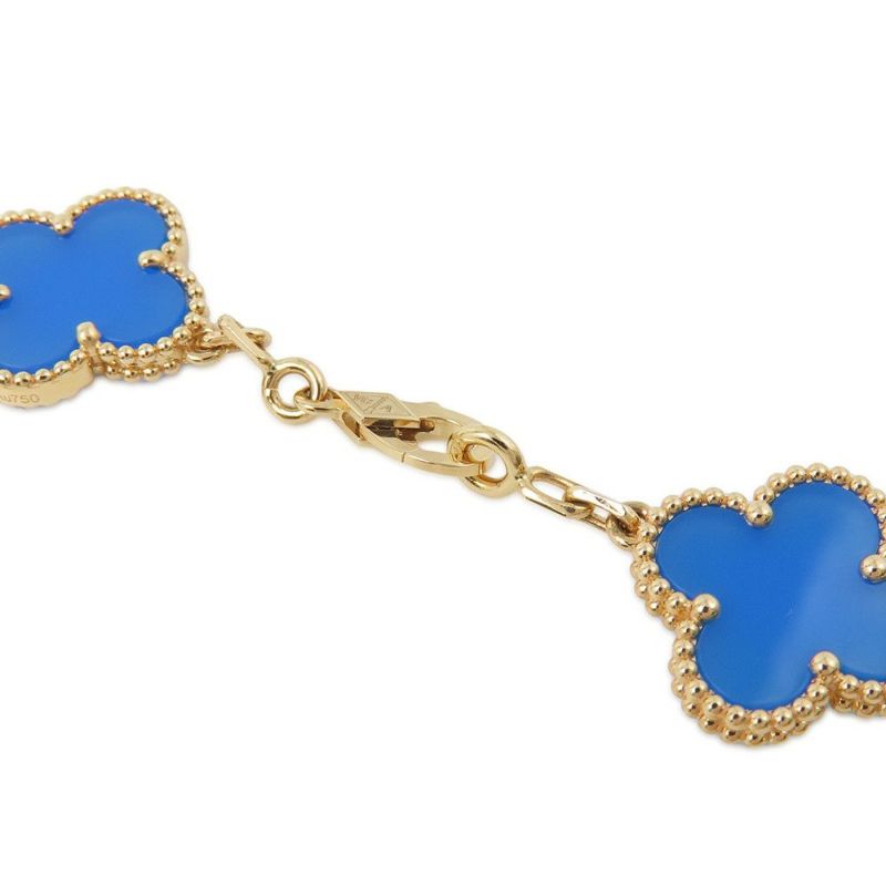ヴァンクリーフ＆アーペル ブレスレット ヴィンテージ アルハンブラ ブレスレット 5モチーフ ブルーアゲート K18YG VCARP34900