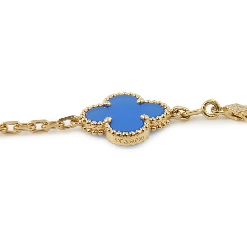 ヴァンクリーフ＆アーペル ブレスレット ヴィンテージ アルハンブラ ブレスレット 5モチーフ ブルーアゲート K18YG VCARP34900
