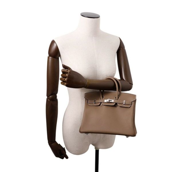 エルメス バーキン25 エトゥープ/シルバー金具 スイフト K刻印 HERMES Birkin ハンドバッグ