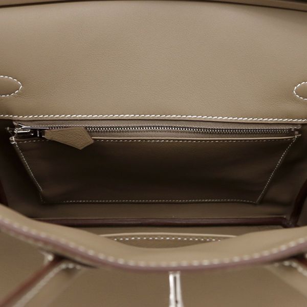 エルメス バーキン25 エトゥープ/シルバー金具 スイフト K刻印 HERMES Birkin ハンドバッグ