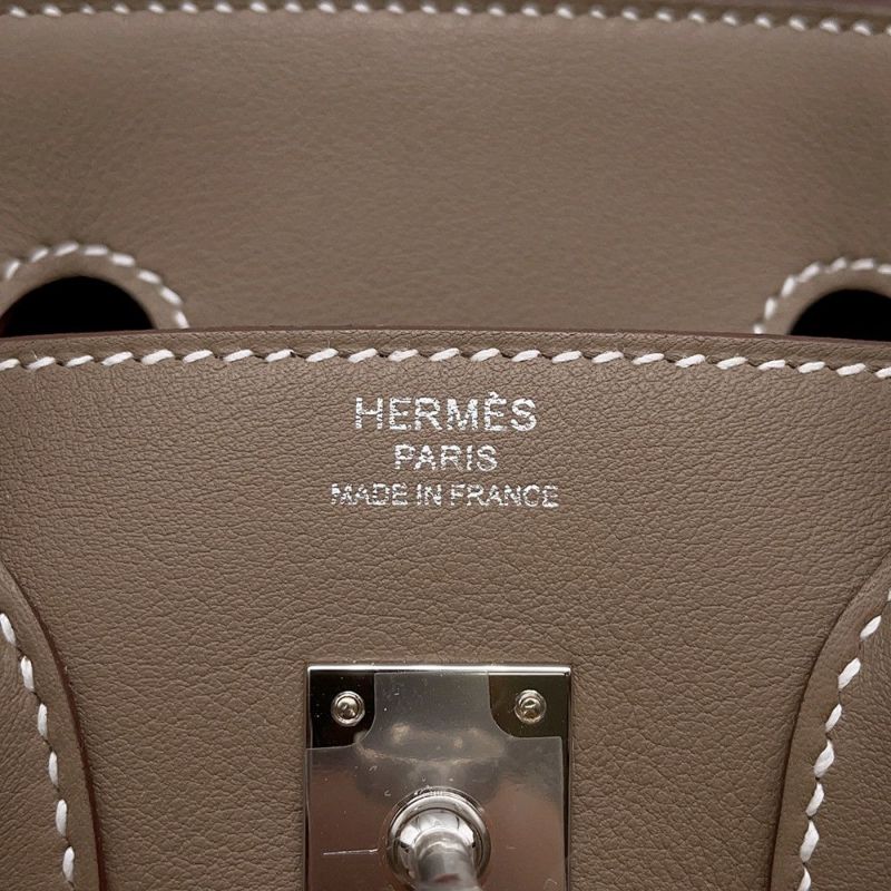 エルメス バーキン25 エトゥープ/シルバー金具 スイフト K刻印 HERMES Birkin ハンドバッグ