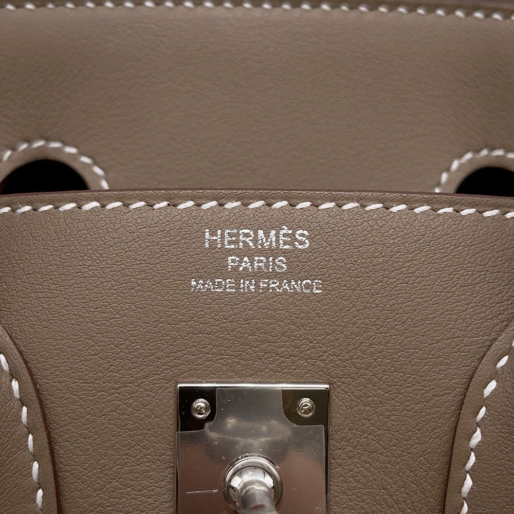 エルメス バーキン25 エトゥープ/シルバー金具 スイフト K刻印 HERMES Birkin ハンドバッグ