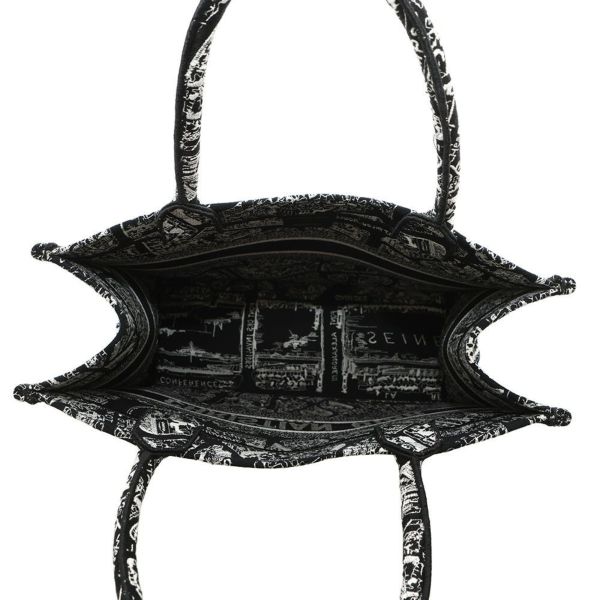 クリスチャン・ディオール トートバッグ ブックトート プラン ドゥ パリ ミディアム M1296ZOMP_M46I 黒 白