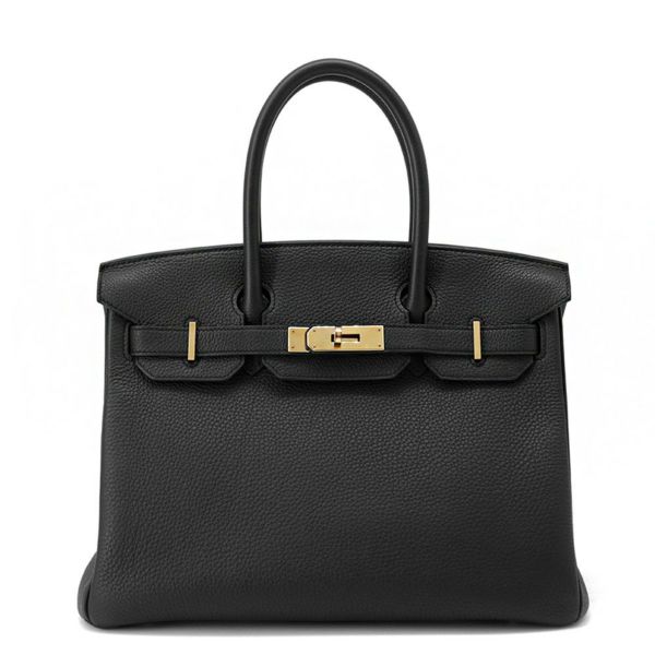 エルメス バーキン30 ブラック/ピンクゴールド金具 トゴ C刻印 HERMES Birkin ハンドバッグ 黒