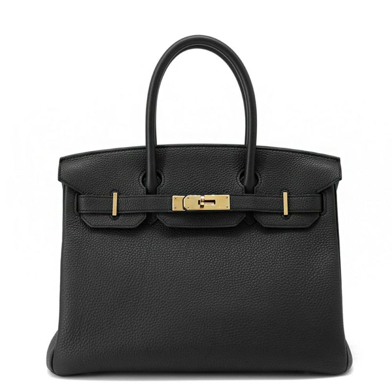 エルメス バーキン30 ブラック/ピンクゴールド金具 トゴ C刻印 HERMES Birkin ハンドバッグ 黒