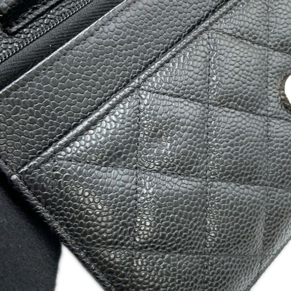 シャネル チェーンウォレット クラシック マトラッセ ココマーク キャビアスキン AP0250 CHANEL 財布 黒