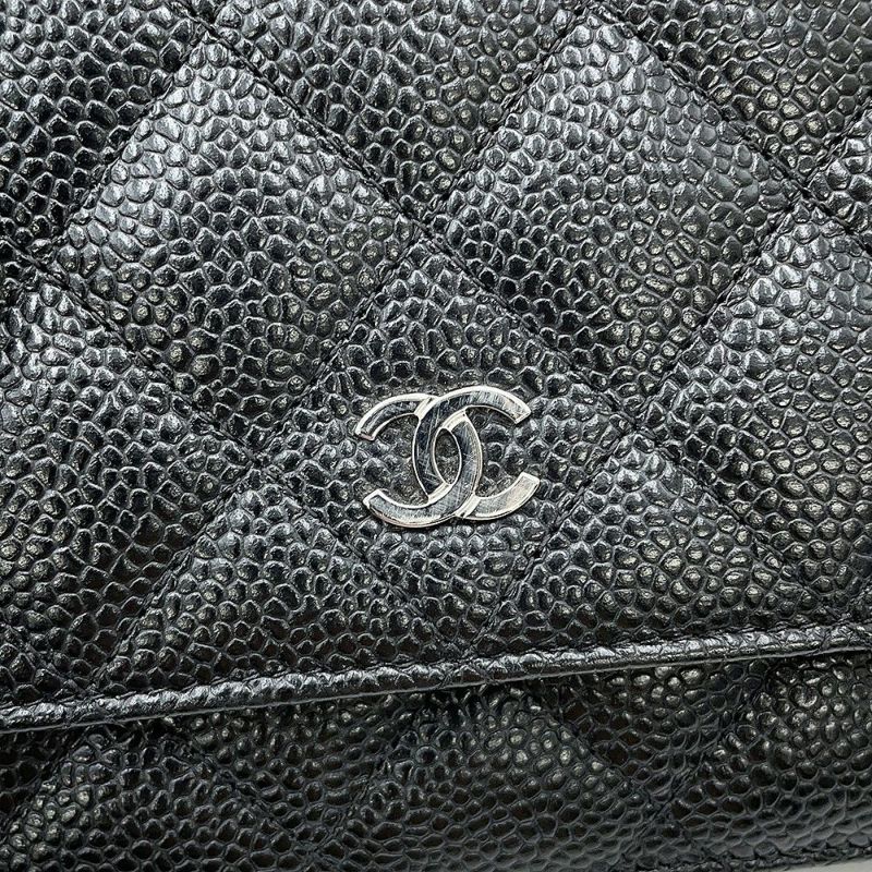 シャネル チェーンウォレット クラシック マトラッセ ココマーク キャビアスキン AP0250 CHANEL 財布 黒