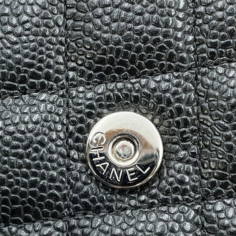 シャネル チェーンウォレット クラシック マトラッセ ココマーク キャビアスキン AP0250 CHANEL 財布 黒