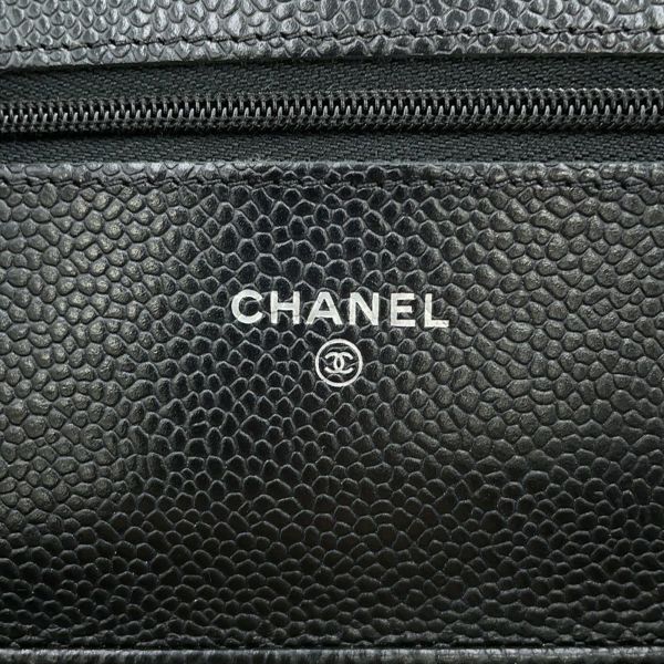 シャネル チェーンウォレット クラシック マトラッセ ココマーク キャビアスキン AP0250 CHANEL 財布 黒