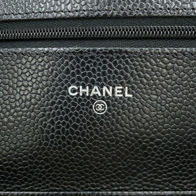 シャネル チェーンウォレット クラシック マトラッセ ココマーク キャビアスキン AP0250 CHANEL 財布 黒