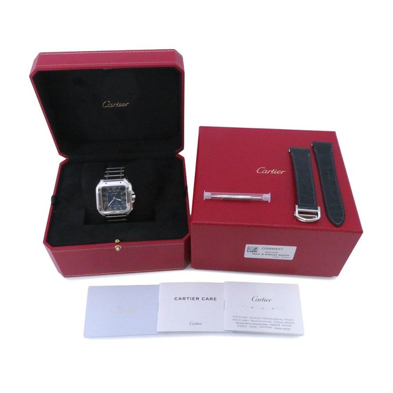 カルティエ サントス ドゥ カルティエ LM WSSA0071 Cartier 腕時計 ブルー文字盤