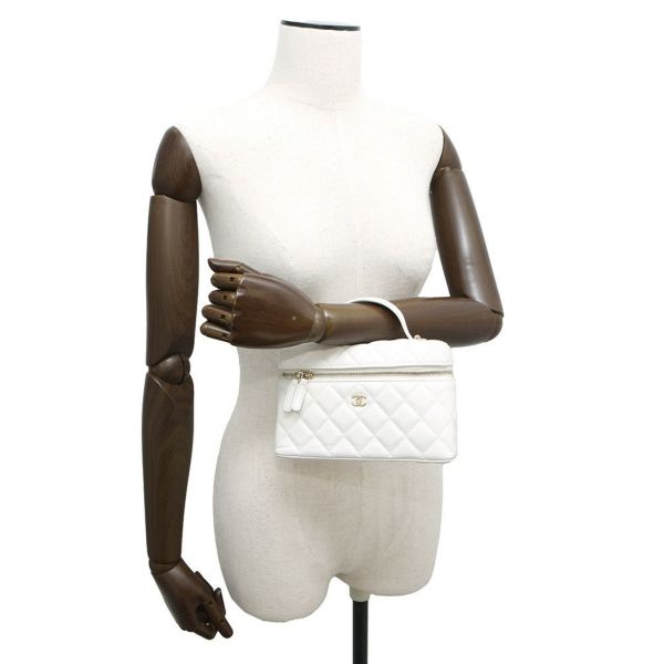 シャネル ハンドバッグ マトラッセ ココマーク バニティケース キャビアスキン AP4404 CHANEL 白 2way ヴァニティ