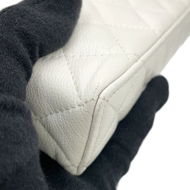シャネル ハンドバッグ マトラッセ ココマーク バニティケース キャビアスキン AP4404 CHANEL 白 2way ヴァニティ