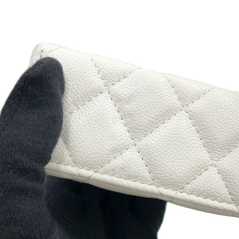 シャネル ハンドバッグ マトラッセ ココマーク バニティケース キャビアスキン AP4404 CHANEL 白 2way ヴァニティ