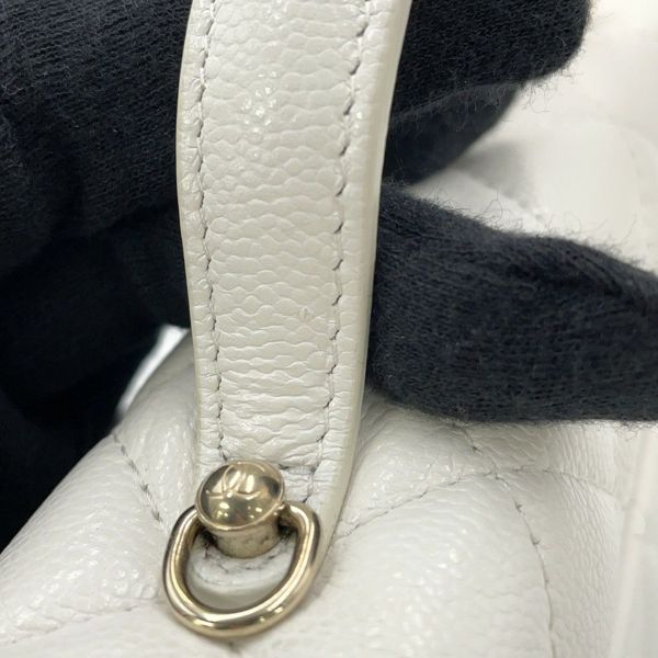 シャネル ハンドバッグ マトラッセ ココマーク バニティケース キャビアスキン AP4404 CHANEL 白 2way ヴァニティ
