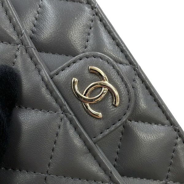 シャネル CHANEL ラウンド長財布 マトラッセ ブラック