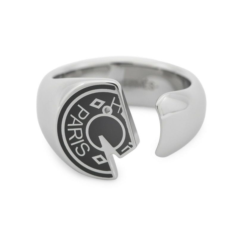 エルメス リング カルーゼル ブラック/シルバー金具 サイズT58 HERMES アクセサリー 指輪