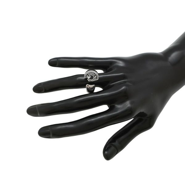 エルメス リング カルーゼル ブラック/シルバー金具 サイズT58 HERMES アクセサリー 指輪