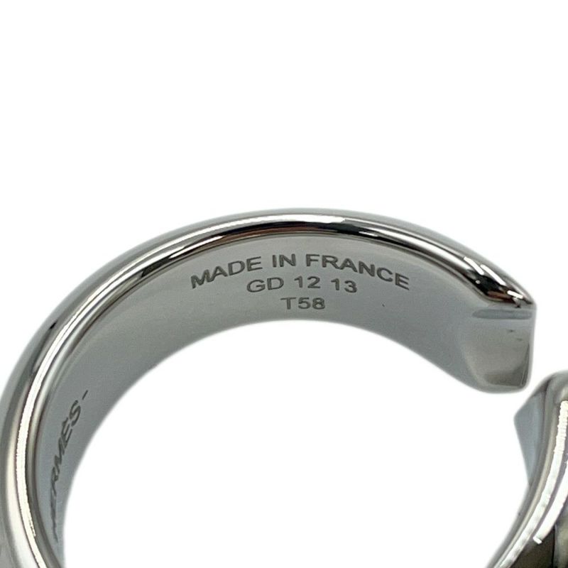 エルメス リング カルーゼル ブラック/シルバー金具 サイズT58 HERMES アクセサリー 指輪