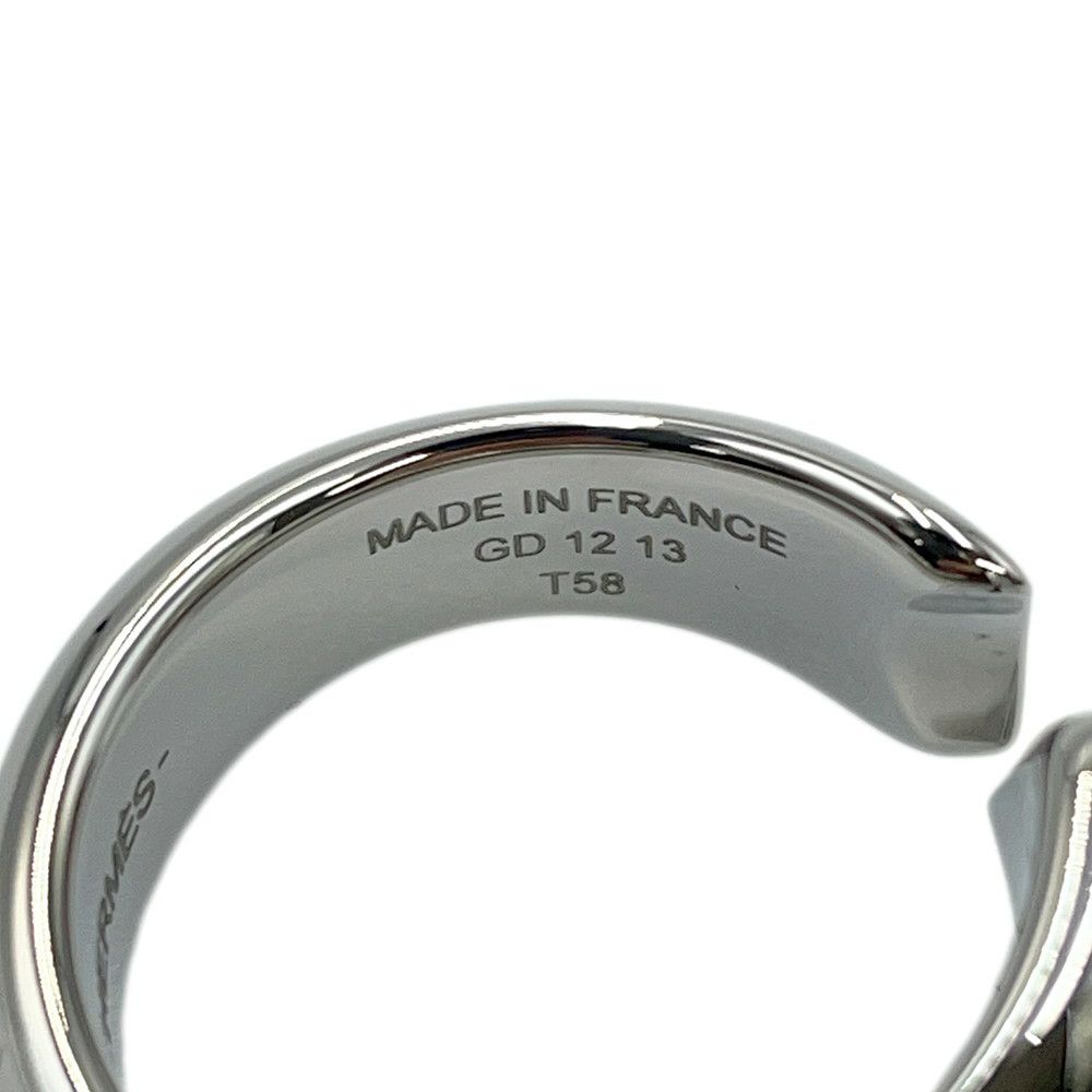 エルメス リング カルーゼル ブラック/シルバー金具 サイズT58 HERMES アクセサリー 指輪