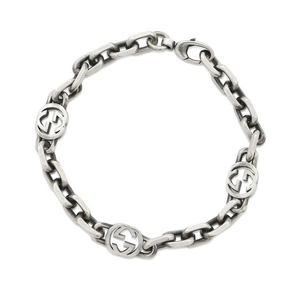 グッチ ブレスレット インターロッキング チェーン Ag925 サイズ18 620798 GUCCI アクセサリー