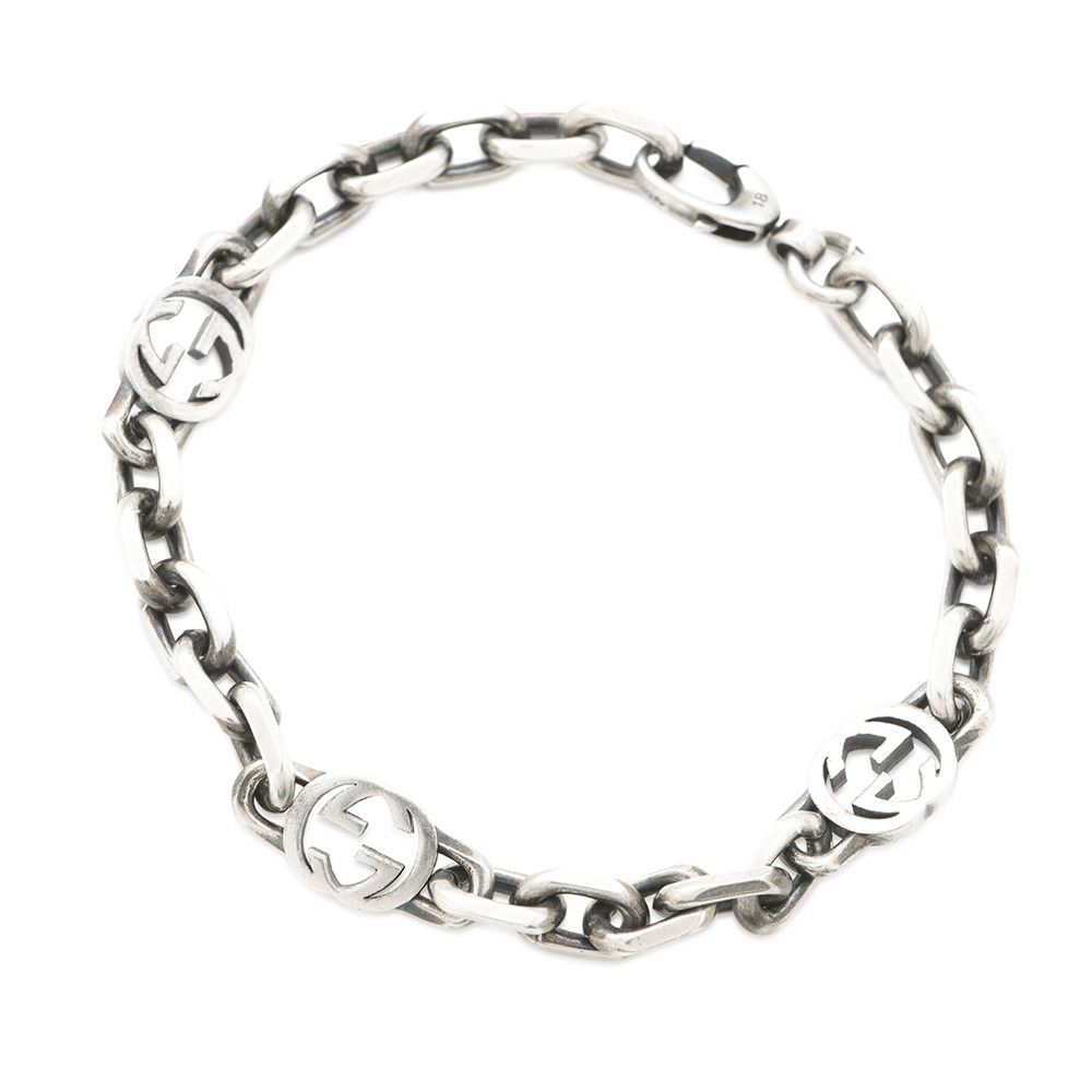 グッチ ブレスレット インターロッキング チェーン Ag925 サイズ18 620798 GUCCI アクセサリー