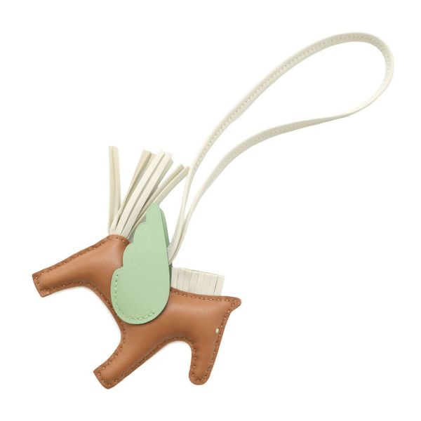 エルメス バッグチャーム ロデオPM ペガサスゴールド/ヴェールクリケット/クレ ラムスキン B刻印