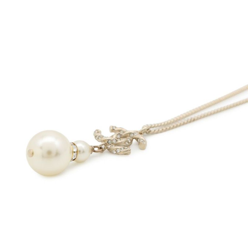 シャネル ネックレス ツウィステッド ココマーク フェイクパール ラインストーン B18 B A53161 CHANEL アクセサリー