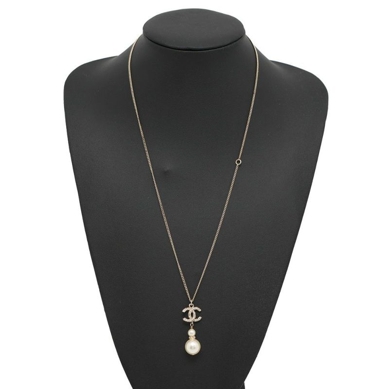 シャネル ネックレス ツウィステッド ココマーク フェイクパール ラインストーン B18 B A53161 CHANEL アクセサリー
