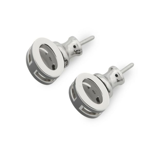 エルメス ピアス ミニ・ポップアッシュ ブラック/シルバー金具 Hモチーフ HERMES Pop H ポップH 黒